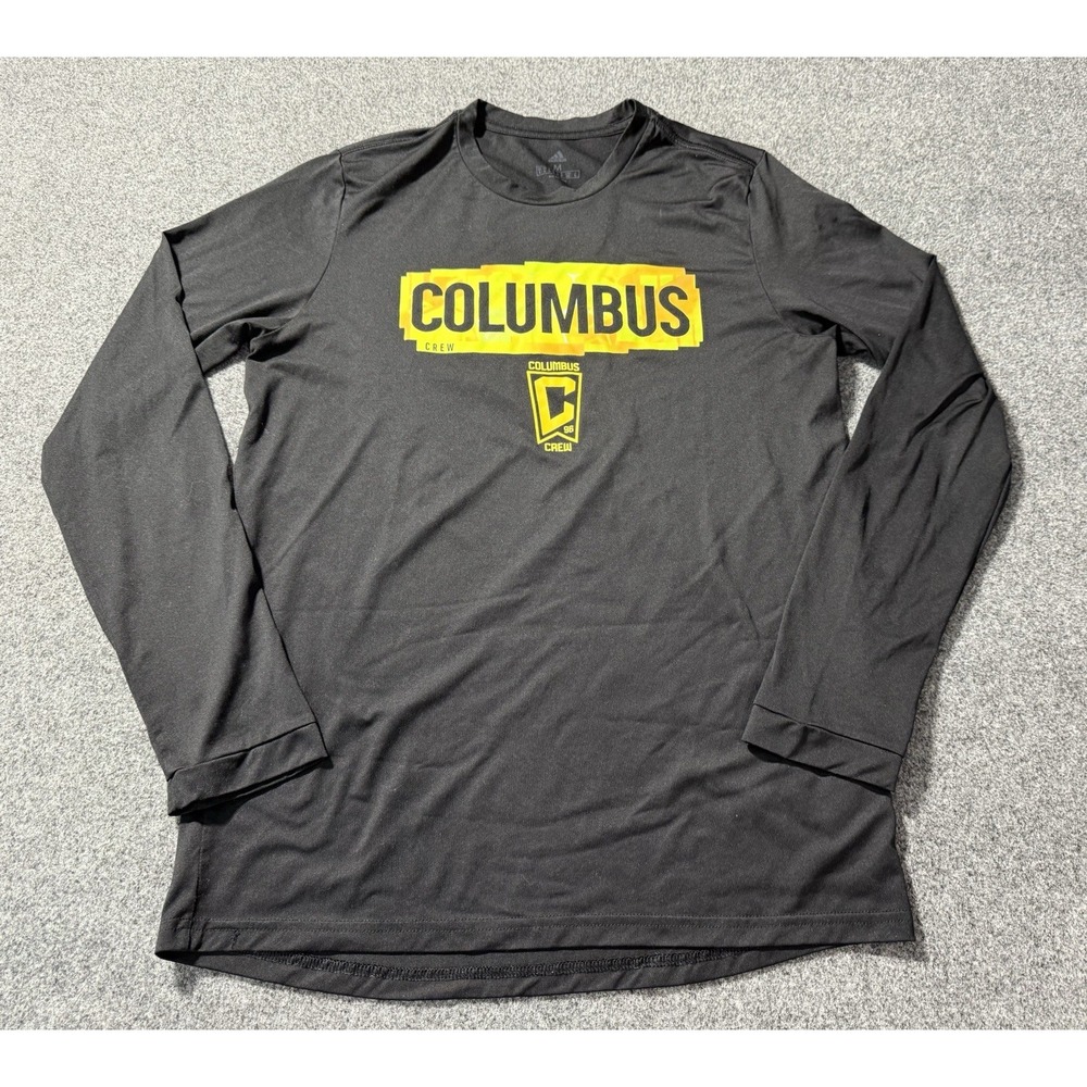 Adidas Men's Columbus Crew Long Sleeve Pre-Game T-Shirt Size Medium Black